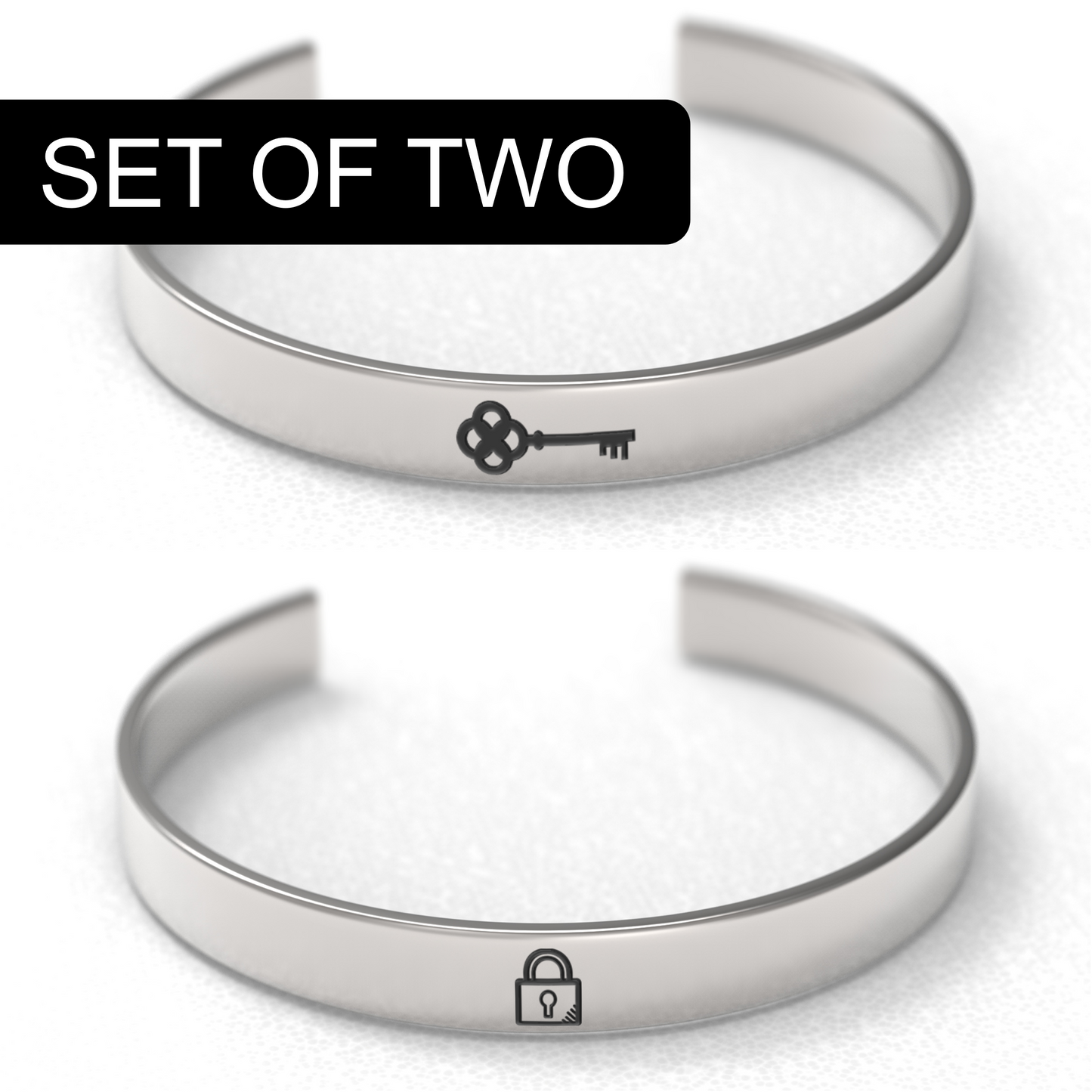 Lock & Key Bracelet Set