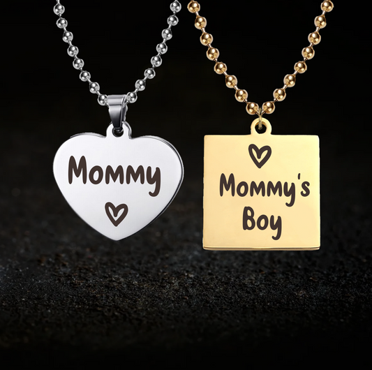 Mommy and Mommy's Boy Necklace Set