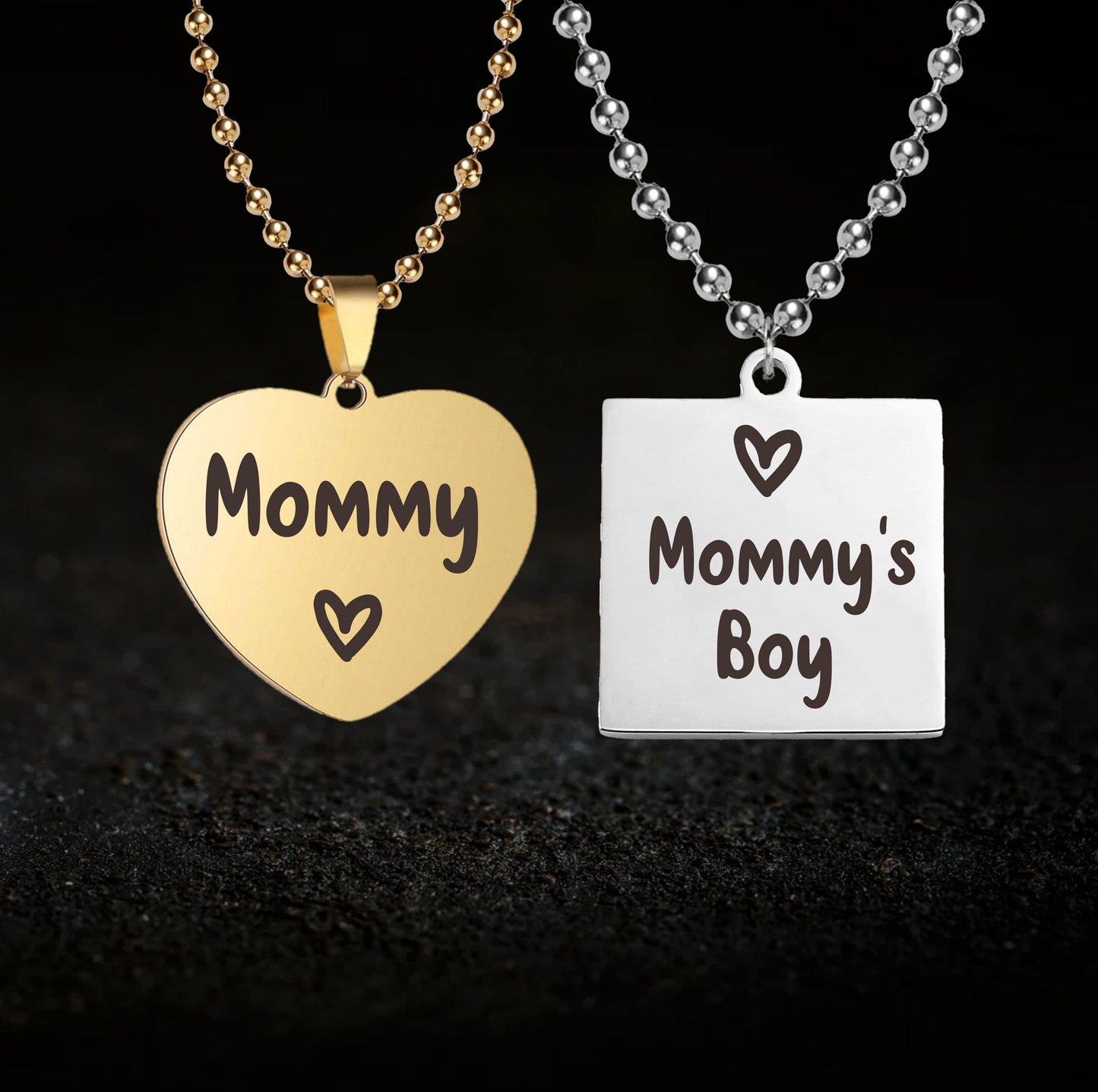 Mommy and Mommy's Boy Necklace Set